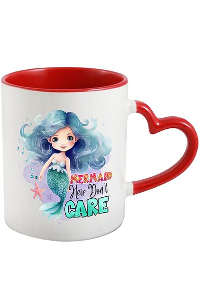 StoryGift Romania Little mermaid mug with the message "Mermaid heir don't care", heir, heiress, , With ,STG.