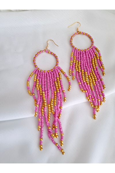 İPAR AKSESUAR SAND BEADS EMBROIDERY HANDMADE EARRING