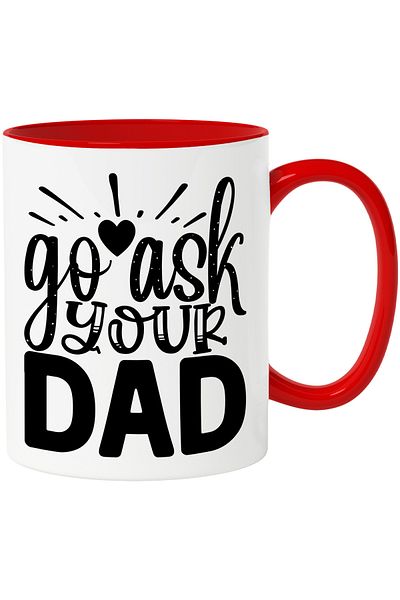 StoryGift Romania Mug with a heart and the message "Go ask your father" - curiosity with , With ,STG.