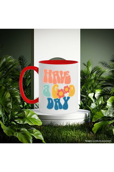 StoryGift Romania Mug with the message "Have a good day", illustration, motivational, have a good day, ur, With ,STG