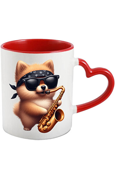 StoryGift Romania Cana Cu Un Catel Blanos Care Canta La Saxofon | Ilustratie ...