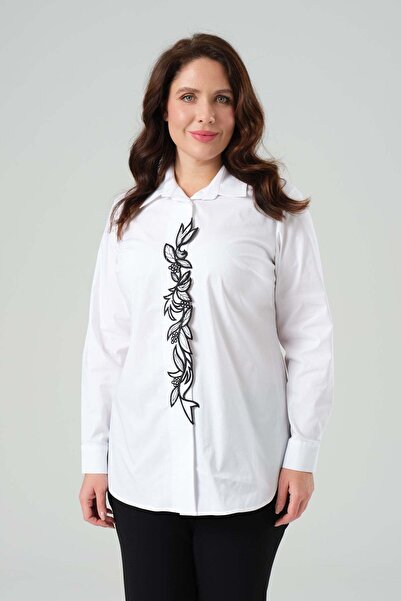 Gemko Chest Patch Embroidered Shirt - White
