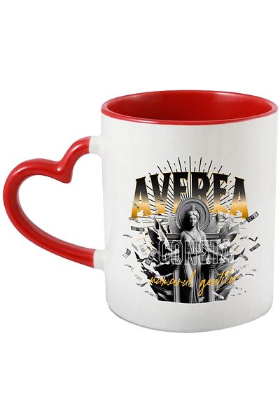 StoryGift Romania Woman statue mug, wealth is measured in the number of bags, 330ml, Ceramic with Ma, Cu, STG.