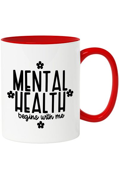 StoryGift Romania Popcorn mug and the message "Mental health begins with me" - mental health, With,STG.