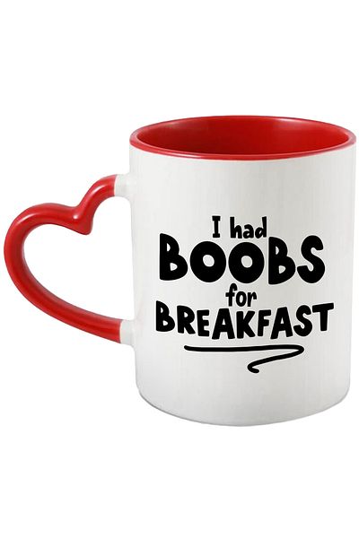 StoryGift Romania Mug with the message in English "I had bo*bs for breakfast" - milk for breakfast with, With, STG.