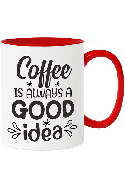 StoryGift Romania Mug with the text "Coffee is always a good idea" - coffee is always a good idea c, With ,STG.