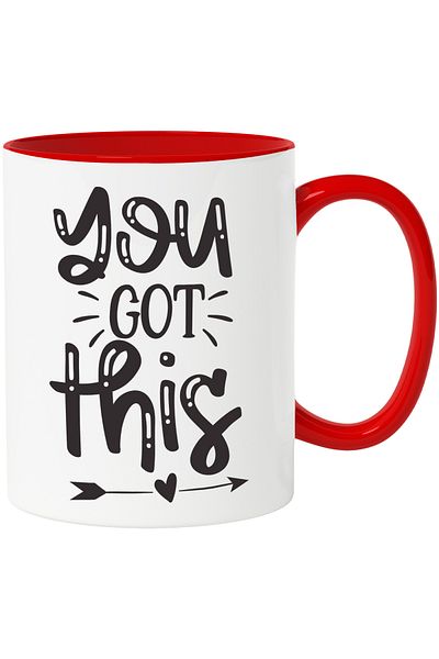 StoryGift Romania Mug with a heart and the text in English "You got this" - you can handle this with M, Cu, STG.