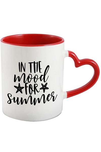 StoryGift Romania Mug for those in the mood for summer with Red Heart Handle, with STG.