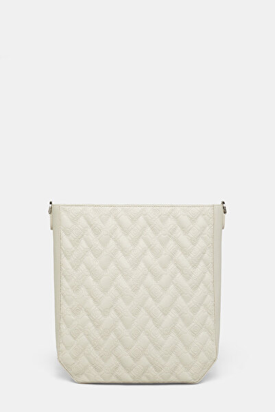 Vakko EKRU MONOGRAM DERİ ÇANTA