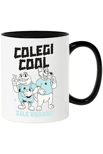 StoryGift Romania Cool Colleagues Mug, Easy Days Friends School Kindergarten, 330ml, Ceramic with Mane, With,STG.