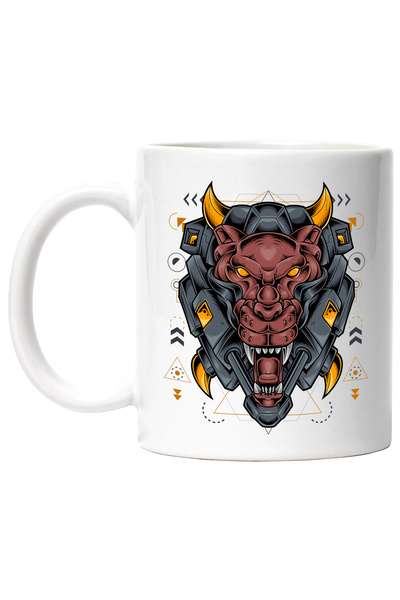 StoryGift Romania Cana Cu Leopard, Mecha, Robot, Cyberpunk, Geometric, Multic...