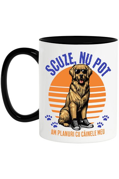 StoryGift Romania Mug Dog with glasses, funny text SORRY I CAN'T DEAL WITH MY DOG, honey, With ,STG.