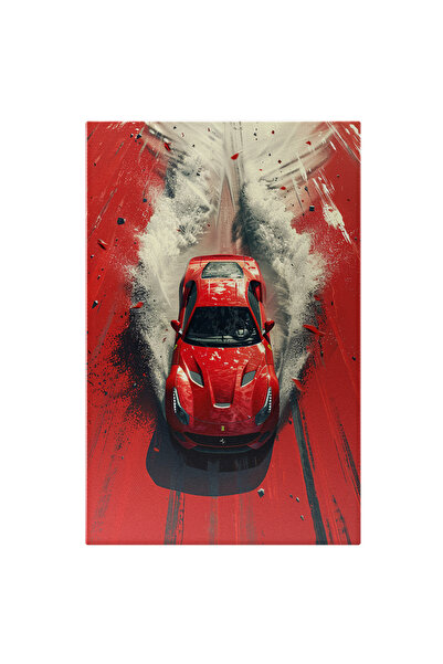 StoryGift Romania Tablou Canvas Ferrari De Culoare Rosie Masina Sport De Lux ...