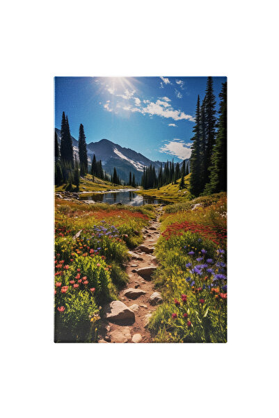 StoryGift Romania Tablou Canvas: Peisaj Montan Cu O Poteca, Cer Senin, Un Lac...