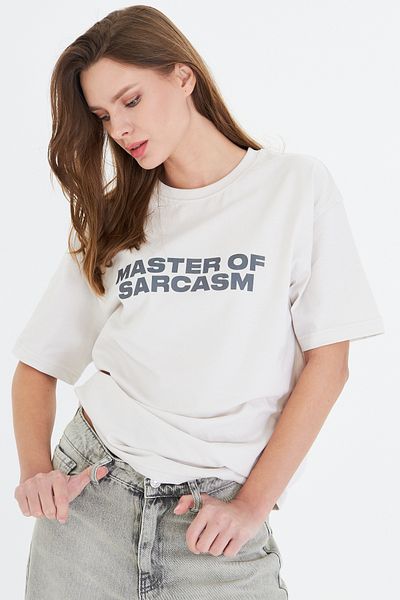 The Champ Clothing Women's Master of Sarcasm Printed Short Sleeve 100% Cotton T-Shirt