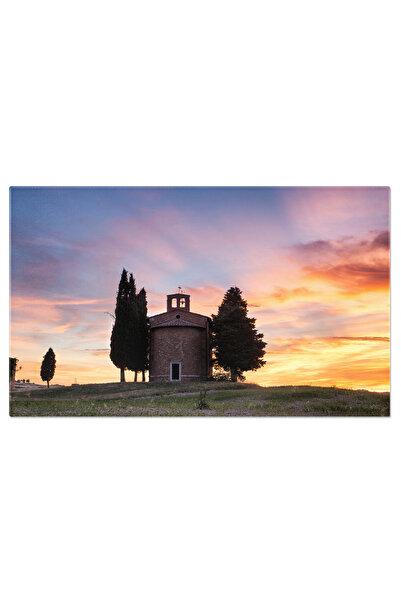 StoryGift Romania Tablou Canvas Peisaj Toscanez Frumos Cu Padurea De Cipresi,...