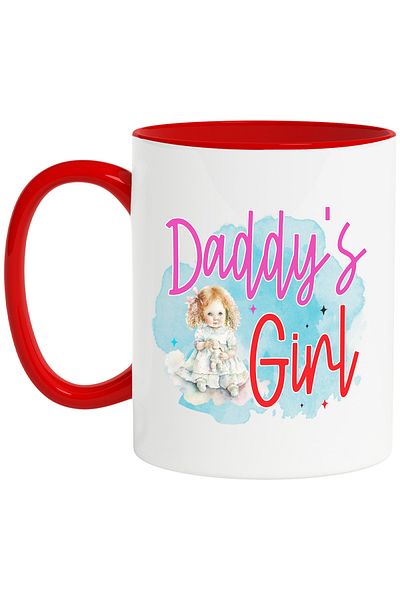 StoryGift Romania Mug With Message "daddy's Girl", Illustration, For Children, Blue Background, Little Boy, With, stg