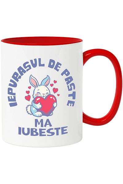 StoryGift Romania Easter Bunny Loves Me Mug Easter Holiday, 330ml, Ceramic with R Handle, With, STG.