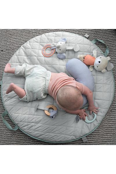 Ingenuity Cozy Spot Duvet Reversible Activity Gym with Foldable Toy Bar | Ages 0+