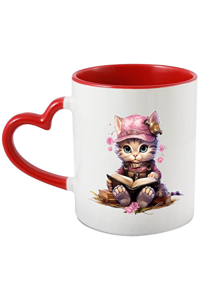 StoryGift Romania Cana Cu O Pisicuta Care Tine O Carte Deschisa | Studiaza | ...