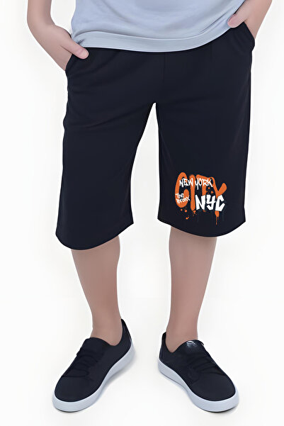 FYK KİDS Boy's Summer Varcity Printed Bottom-Top Suit