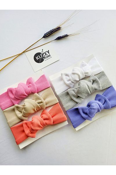 KUZEY STORE Baby Girl 0-3 Years Compatible 6-Piece Bandana Set |   Cotton and Elastic