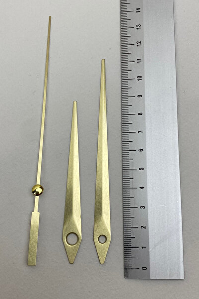 Duvar Saati Mekanizması İçin Akrep Yelkovan seti (KISA) GOLD Akrep 9 cm Yelkovan 11 cm
