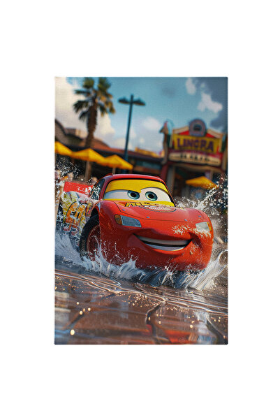 StoryGift Romania Tablou Canvas: Desene De Baietei Cu Masina De Curse Rosie F...