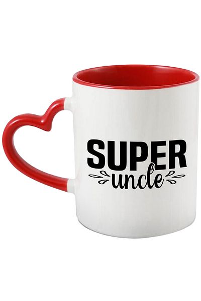 StoryGift Romania Mug for a valued and helpful uncle with the message "Super uncle" with Ini, Cu, STG handle.