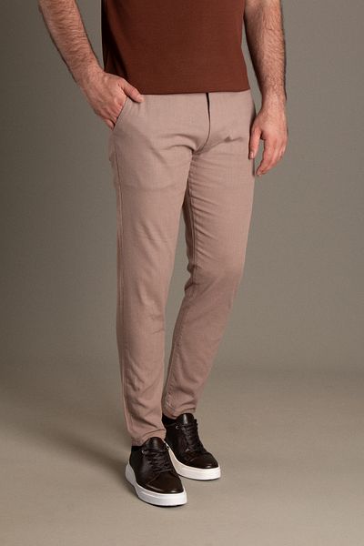 ZEKİ ÖZER Men's Mink Linen Pants