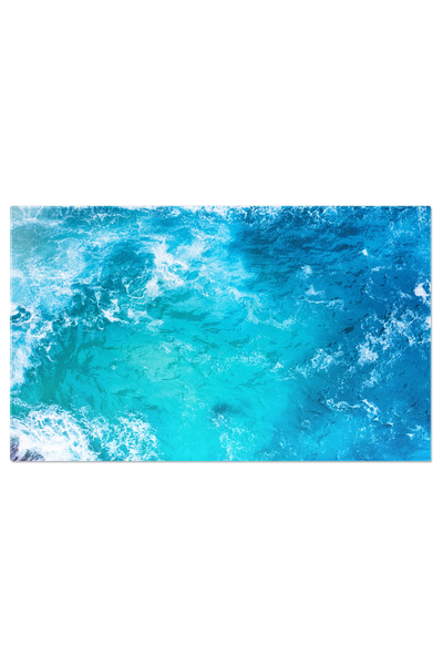 StoryGift Romania Tablou Canvas Valuri Oceanice Fundal Albastru Natura, Valur...