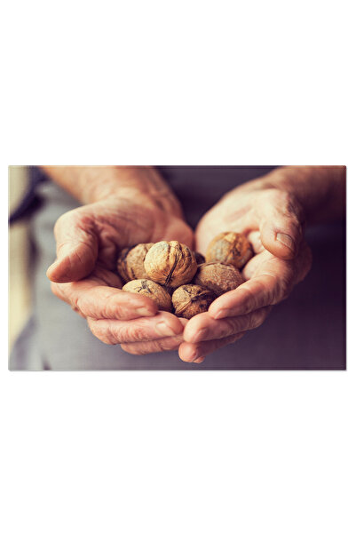 StoryGift Romania Tablou Canvas 120 X 80cm Oferta De Nuci Organice O Mana Pli...