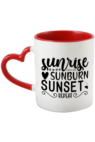 StoryGift Romania Mug with the message in English "Sunrise, sunburn, sunset, repeat" - sunrise burns a, With, STG.