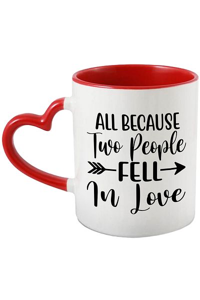 StoryGift Romania Mug for lovers with the message "Everything, because 2 people fell in love", With,STG.