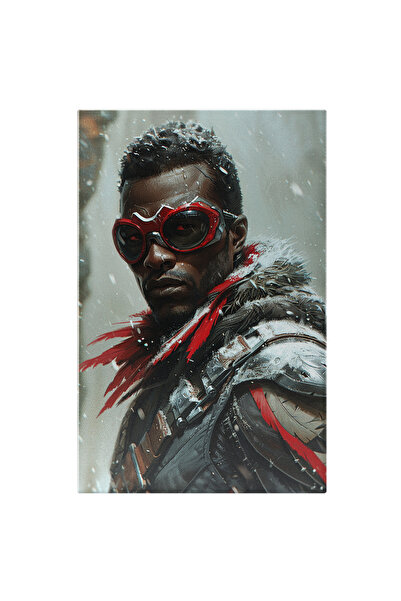 StoryGift Romania Tablou Canvas: Super-erou Mulatru Cu Ochelari Roșii- Caracter De Animații Și Portret Bărbat Pi