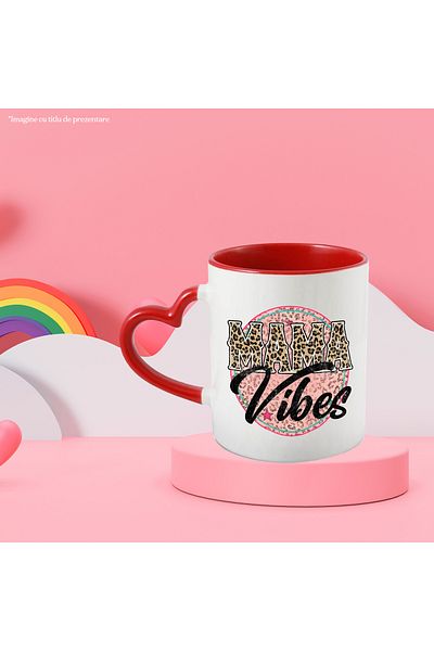 StoryGift Romania Mug with the message "Mama Vibes", illustration, mother, feelings, emotions, sentiments, star, With, STG.