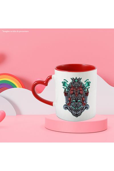 StoryGift Romania Mug With Demon, Monster, Planets, Fantasy, Armor, Multicolor 330 ml, Ceramic with, With, STG