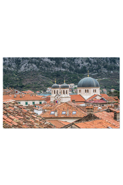 StoryGift Romania Tablou Canvas Case Cu Acoperisuri De Tigla Rosie In Kotor, ...