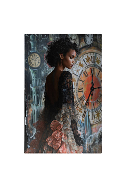 StoryGift Romania Tablou Canvas: Trecerea Timpului Model African Feminitate Î...