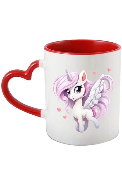 StoryGift Romania Mug with a happy unicorn | illustration | hearts | appreciation | gift | Valentine, With, STG.