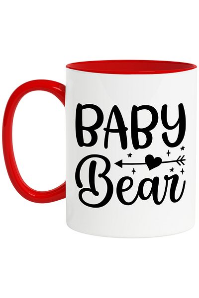 StoryGift Romania Mug with heart and the text in English "Baby bear" - childhood bear cub, With,STG.
