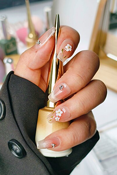 Easy Beauty Ombre Cat Eye Medıum Beden Protez Tırnak 10 Adet El Yapımı Takma ...