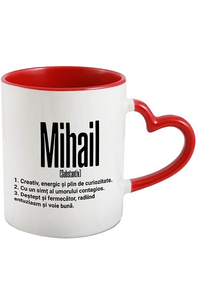 StoryGift Romania Mug With The Name Mihail, With Motivational Message, Creative, Energetic, Curious, Smart,, With ,STG.