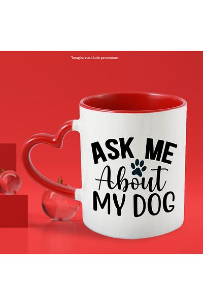 StoryGift Romania Mug with paw and the message "Ask me about my dog" - ask me about my dog, With ,STG.