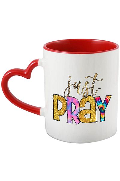 StoryGift Romania Mug with the message "Just pray", religion, illustration, faith, just pray, thank you, With,STG.