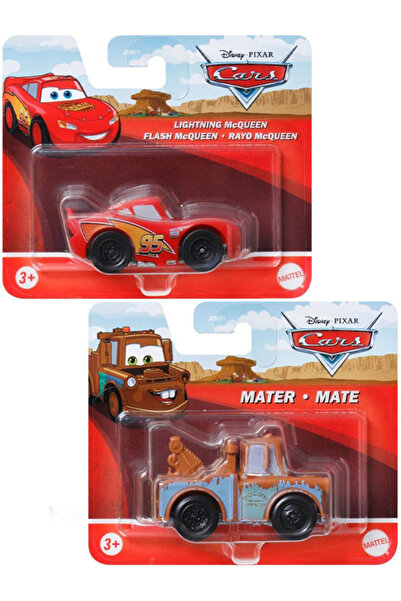 CARS Disney Pixar Cars 2 Araç Set - Lightning (Şimşek) McQueen & Mater (7 cm)