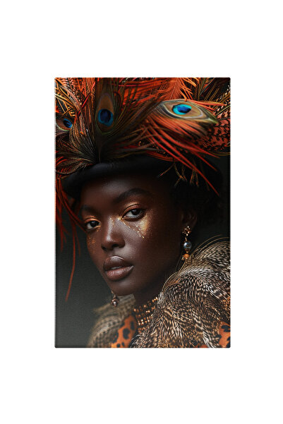 StoryGift Romania Tablou Canvas Dama Din Africa Sclipitoare Pe Chip Cu Ochii ...