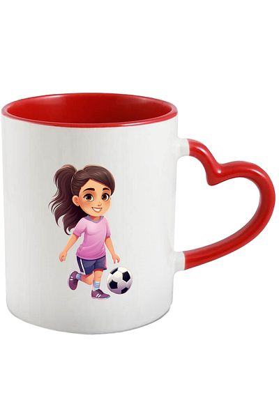 StoryGift Romania Mug with a girl playing football | ball | sport | sporty | performance | m, With ,STG .