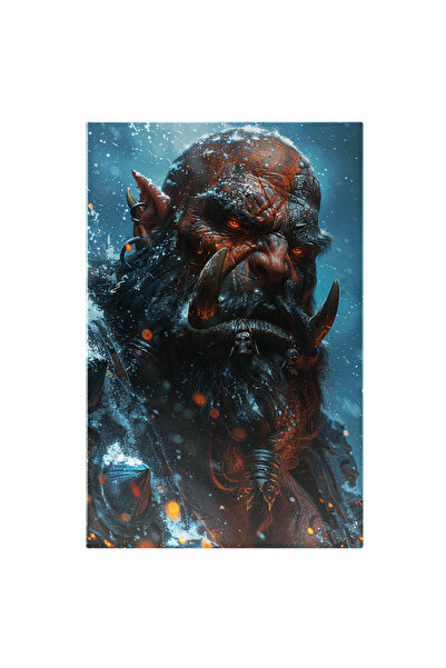 StoryGift Romania Tablou Canvas: Portret Mitologic Bărbat Cu Colți Și Ochi Po...