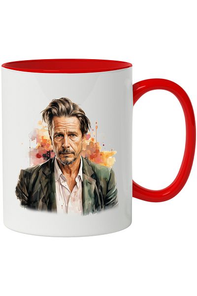 StoryGift Romania Mug With Brad Pitt, Actor, Celebrity, Hollywood, Movies, Multicolor 330 ml, Wax, With ,STG.